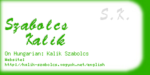 szabolcs kalik business card